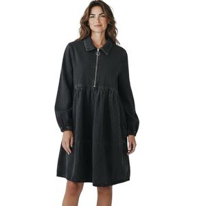 House of Harlow 1960 Half-Zip Denim Dress Size 12
